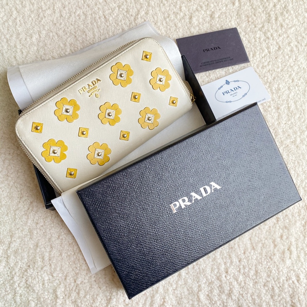 Prada Flower Applique Wallet